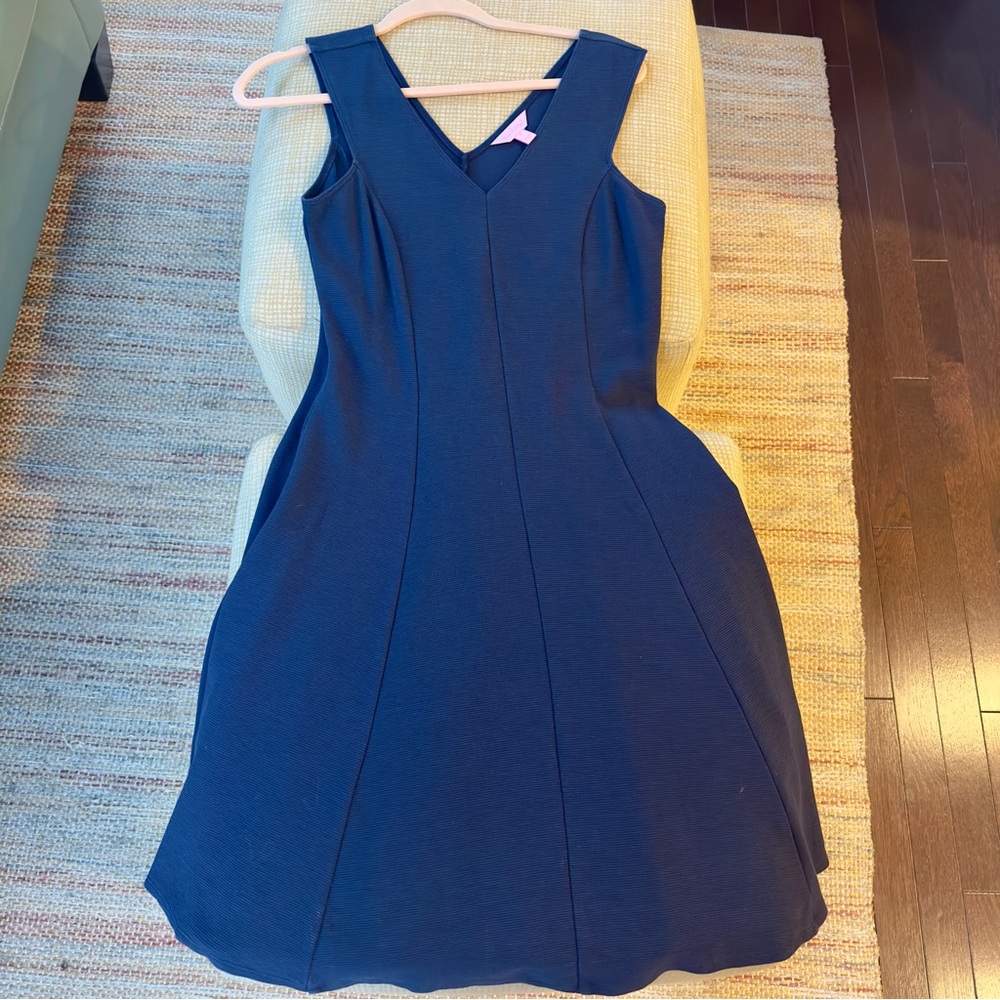 Lilly Pulitzer Navy A-Line Dress Medium